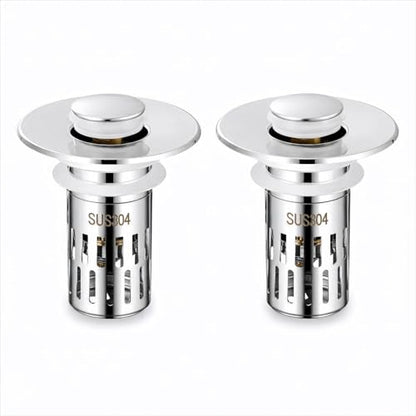 Bathroom Sink Drain Strainer,Bathroom Sink Drain Stopper, Sink Drain Stopper,for Bathroom Sink Stopper Replacement (2PCS),Bright Silver - size: 2 Pack