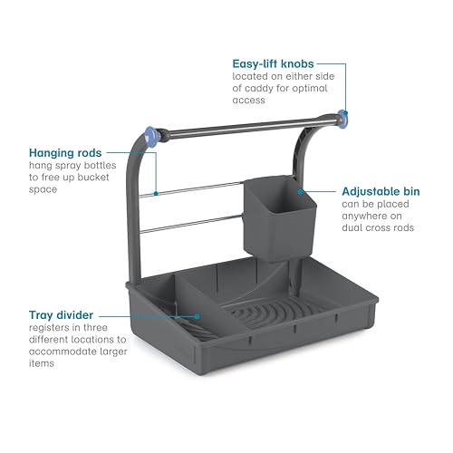 Polder Under Sink Storage Caddy, Kitchen and Bathroom Organization and Storage with Tray, Easy-to-Assemble, 16.75" x 10.5" x 16.5"