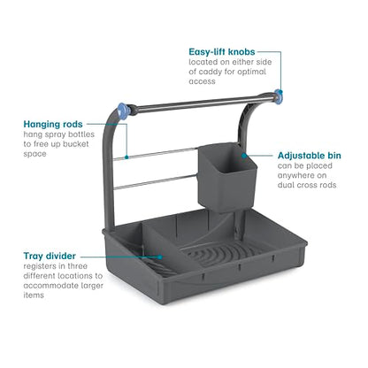 Polder Under Sink Storage Caddy, Kitchen and Bathroom Organization and Storage with Tray, Easy-to-Assemble, 16.75" x 10.5" x 16.5"