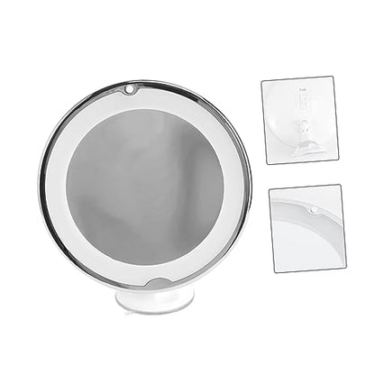 7X Magnifying LED Bathroom Makeup Mirror with Suction Cup Portable Round Vanity Mirror for Travel Bright Lighted Cosmetic