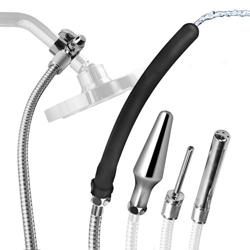 Cleanstream Shower Enema Set with 6 Ft Hose, 4 Silicone & Aluminum Tips - color: Cleanstream Premium Shower Enema Set