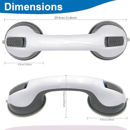 Shower Handle Grab Bars for Bathtubs and Showers, Heavy Duty Shower Handle Removable Shower Handrails for Seniors and Elderly, Bathroom Safety Grip No Drilling Waterproof Grey