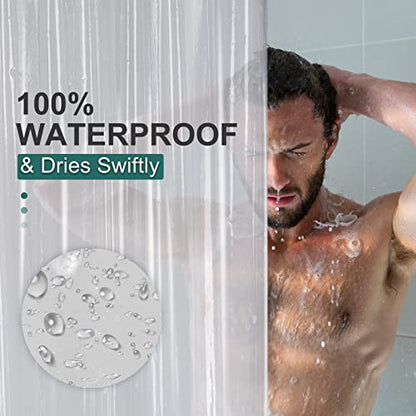 AmazerBath 78 Inch Shower Curtain Liner Clear Plastic, Long Shower Curtain Heavy Duty 8G, Premium PEVA Weighted Shower Curtains for Bathroom with 3 Big Stones and Grommets, 72x78 Inches - color: 8g Clear, size: 72"W x 78"L (Pack of 1)
