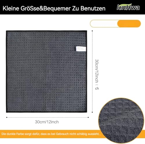 Waffle Microfiber Dish Cloths Gray Kitchen Towels, Cleaning Cloth | Quick Dry Absorbent Dish Rags Dishcloths Barista Towels 12x12 Inch 6 Pack - color: Gray, size: 12in x 12in 6 Pack