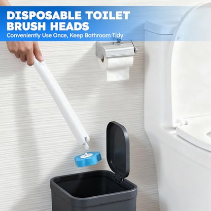 Disposable Toilet Brush Refills 20PCS Only for TUUAQ- Toilet Bowl Cleaner Head for Toilet Brush, Toilet Cleaning Supplies, 20PCS Brush Refills for Bathroom Deep Cleaning (20, Blue)