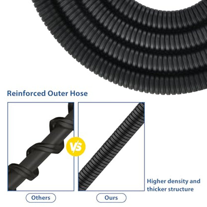 GRICH Shower Hose Extra Long: 71 Inch Metal Cord High-Density Anti-Leak Stainless Steel Shower Head Hose Replacement, Ultra-Flexible & Durable Bathroom Pipe with Solid Brass Insert & Nut, Matte Black - color: Matte Black