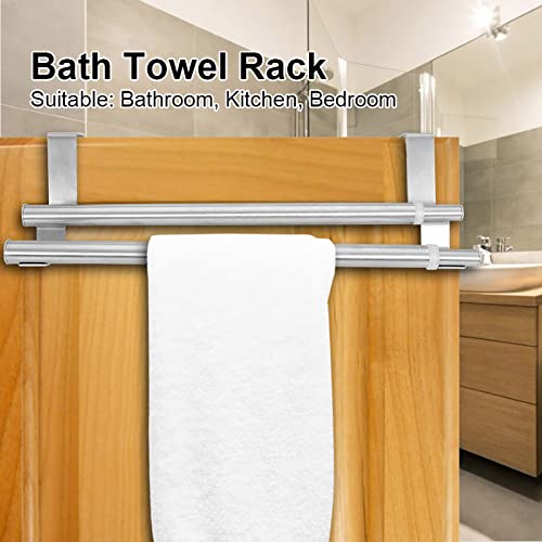Retractable Towel Rack for Bathroom, Wall Mounted or Over The Door Adjustable Towel Bar, Stainless Steel Towel Holder for Kitchen, Space Saving Organizer for Towels and Robes