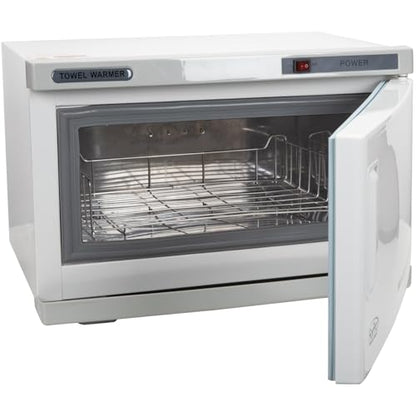 ForPro Warm & Cozy Hot Towel Warmer, Large 16L Capacity Cabinet, Stainless Steel Rack, White - size: Large 16L