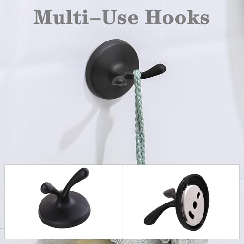 4 Piece Antique Bathroom Hardware Accessories Set Matte Black,24 Inch Towel Bar Set,Towel Rack Set,Bathroom Towel Holder Set - color: Matte Black