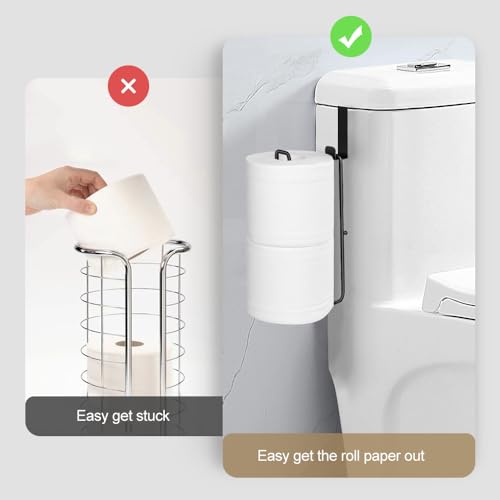 Black Bathroom Toilet Paper Roll Holder for 2 Roll Tissue 2pcs | , Brushed Nickel,Over The Tank Toilet Paper Holder,Self Adhesive Wall Mount,Stainless Steel Toilet Paper Holder Storage - color: H:hold 2 Rolls Tissue(2pcs,black)