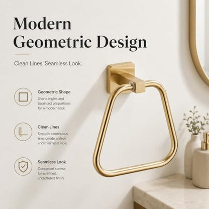 Brushed Light Gold Towel Ring for Bathroom 2 Pack, Kitchen Bath Towel Holder Hangers Wall Mount Heavy Duty Stainless Steel - color: Brushed Light Gold, size: 2 Pack