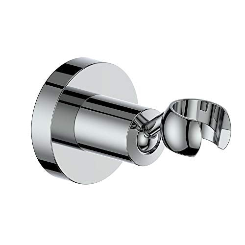 All Brass Adjustable Wall Mount Handheld Shower Bracket Holder (Round, Chrome) - size: Round-Chrome