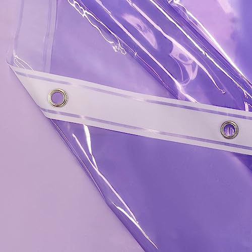 Barossa Design Clear Lavender Stall Shower Curtain Liner, 36" W x 72" H | Waterproof PEVA, PVC Free, Metal Grommets, Lightweight Plastic Shower Liner 36 x 72 Inches for Narrow Small Bathroom Stall - color: Clear Lavender, size: 36"W x 72"L (Pack of 1)