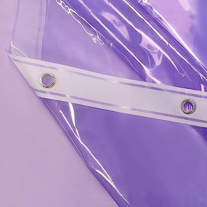 Barossa Design Clear Lavender Stall Shower Curtain Liner, 36" W x 72" H | Waterproof PEVA, PVC Free, Metal Grommets, Lightweight Plastic Shower Liner 36 x 72 Inches for Narrow Small Bathroom Stall - color: Clear Lavender, size: 36"W x 72"L (Pack of 1)