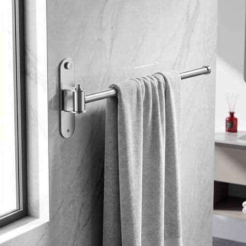 Swivel Towel Rack Wall Mounted, 1/2/3/4-Bar Options, 12.8" Long Arm SUS304 Stainless Steel, No Drill Adhesive 180° Rotating, Heavy Duty Rustproof Towel Bar for Bathroom Kitchen (Holds 30 lbs) - color: 1-bar