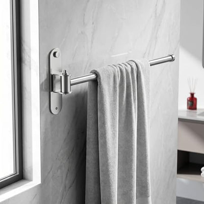 Swivel Towel Rack Wall Mounted, 1/2/3/4-Bar Options, 12.8" Long Arm SUS304 Stainless Steel, No Drill Adhesive 180° Rotating, Heavy Duty Rustproof Towel Bar for Bathroom Kitchen (Holds 30 lbs) - color: 1-bar