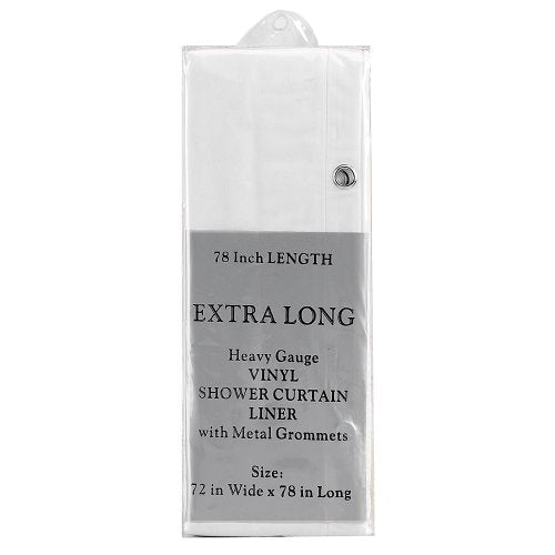 Extra Wide 5-Gauge Shower Curtain Liner, White Stall Size 54" Wide X 78" Long