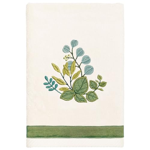 Verdant 4-Piece Luxury Towel Set, Applique Embroidered Bouquet, Plush Turkish Cotton, Durable & Quick Dry, Vibrant Bathroom Ensemble, 2 Bath 2 Hand Towels, Beige - color: Beige, size: 2 Pcs Bath 2 Pcs Hand Towel