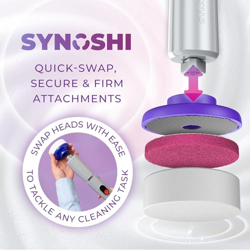 SYNOSHI PRO Electric Spin Scrubber Magic Melamine Sponge Set of 3 | for Bathroom & Shower Cleaning Brush, Kitchen Brush Head For Power Scrubber - Magic Sponges