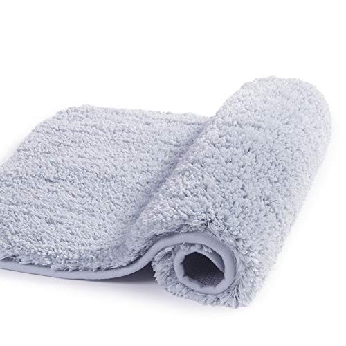 Walensee Large Bathroom Rug (24 x 40, Growing Blue) Extra Soft and Absorbent Shaggy Bath Mat Machine Washable Microfiber Non Slip Luxury Floor Mat - color: Growing Blue, size: 24" x 40"