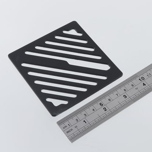 Antrader Shower Drain Cover, 3.46" Stainless Steel Anti-Clogging Strainer Grid, 0.1" Thickness,for Bathroom Kitchen Balcony Garage, Square - color: Black, size: 3.46" Square