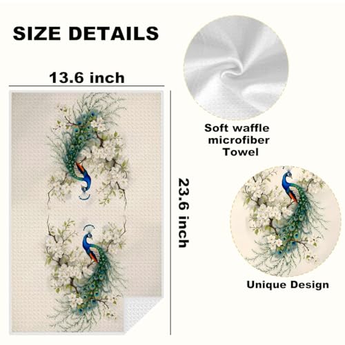 Elegant Peacock Kitchen Towels Decorative Tea Towel - color: Multi 1630