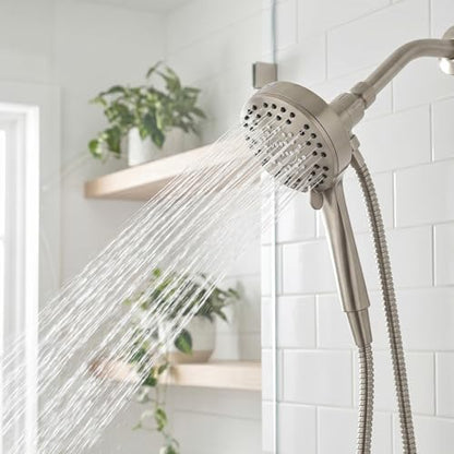 Magnetic Shower Head with Handheld Sprayer, High Pressure Handheld Shower Head with 6 Spray Modes, Nickel Finish - color: Nickel