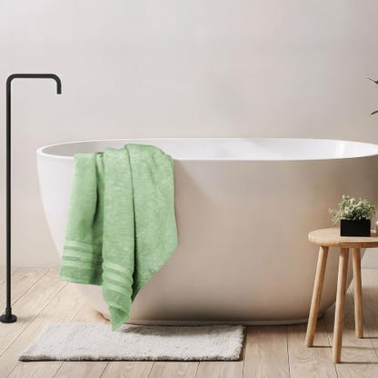 Bath Towels Set of 4 Extra Large Towels set 30x60 In, 100% Uzbek Cotton 600 GSM Oeko-TEX, Larger & Lighter Weight Quicker to Dry, Super Soft and Absorbent, Perfect for Bathroom- Sage Green - color: Sage Green