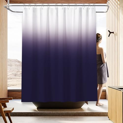 Shower Curtain Sets with Rugs and Adjustable Toilet Seat Cover | 4 Pcs Gark Purple Bathroom Sets with Shower Curtain and Rugs and Microfiber Toilet Lid Cover - color: Gark Purple