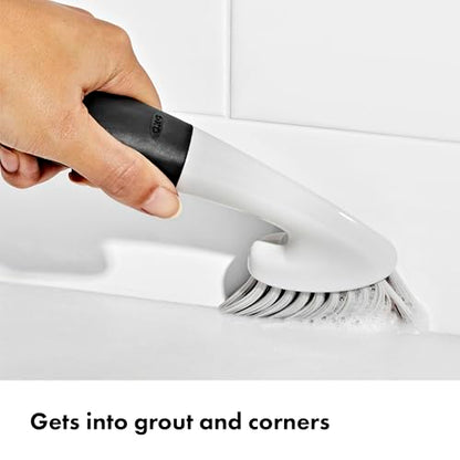 OXO Good Grips Grout Brush & Heavy Duty Scrub Brush Combo Set; Tough, Durable bristles Cut Through Grime and soap scum; Ideal for tubs, Tile Walls, countertops and Floors - style: Grout and Heavy Duty Scrub Brush Set