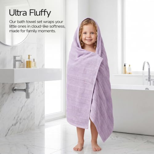 REDKISS Ultra Soft Viscose from Bamboo Bath Towels, 28 x 55 Inches, Purple | 2 Pack, Absorbent & Quick Drying, 50% Viscose from Bamboo, 50% Cotton, Luxury Towels for Bathroom Perfect for Daily Use - color: Purple