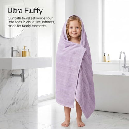 REDKISS Ultra Soft Viscose from Bamboo Bath Towels, 28 x 55 Inches, Purple | 2 Pack, Absorbent & Quick Drying, 50% Viscose from Bamboo, 50% Cotton, Luxury Towels for Bathroom Perfect for Daily Use - color: Purple
