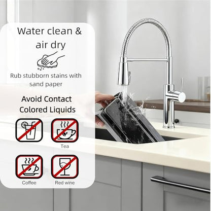Collapsible Stone Dish Drying Mat for Kitchen Counter - 24" x 16" Diatomaceous Earth Mat, Super Absorbent & Quick Dry, Include Anti-Slip Pad & Sanding Tool, Grey