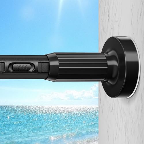 Tension Curtain Rod 41-86In-150Lb, Curtain Rod No Drilling for Window or Bathroom Patio, Adjustable Heavy Duty Shower Curtain Rod, Easy to Install, Never Rust, Rod Diameter 1.26 Inches-Black - color: Black, size: 41''-86''