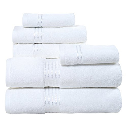 Bedford Home 100% Cotton Hotel 6 Piece Towel Set - White - color: White