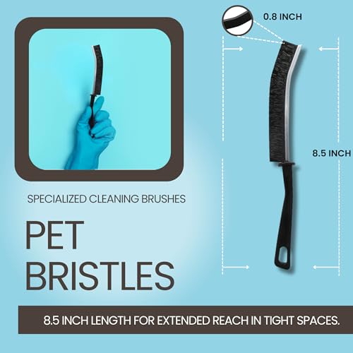 Hard Bristle Crevice Cleaning Brush - Small Scrub Brush for Toilet, Grout, Shower Tile, and Narrow Gaps - Durable Grout Brush with PET Bristles, Ergonomic Handle, Easy Storage - 1 Pack