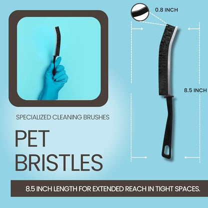 Hard Bristle Crevice Cleaning Brush - Small Scrub Brush for Toilet, Grout, Shower Tile, and Narrow Gaps - Durable Grout Brush with PET Bristles, Ergonomic Handle, Easy Storage - 1 Pack