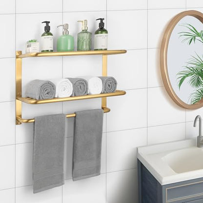 3-Tier Bathroom Towel Rack, SUS 304 Wall Mount, Brushed Gold - color: Brushed Gold, size: 23 Inch 3 Tier