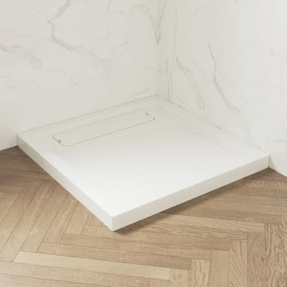 OVE Decors 36x36" Shower Base Side Drain, White - size: 36 x 36, style: Side Drain