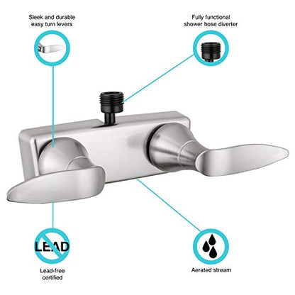 Dura Faucet DF-SA100LH-SN RV Shower Valve Diverter (Satin Nickel) | RV shower valve diverter - switches spout to shower head. Brushed Satin Nickel finish. - color: Brushed Satin Nickel