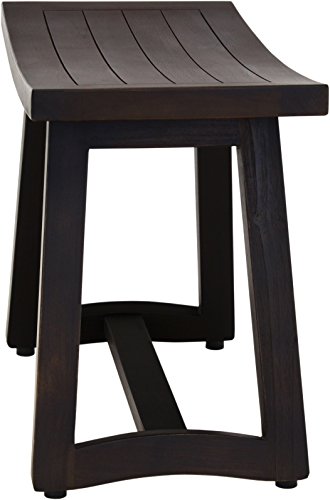 Patented 24" Asia Buru Mocha-Shield Teak Shower Bench - A. Bench | Durable, Water-Resistant Teak, Shower Chair & Shaving Foot Rest, Indoor/Outdoor Use - size: A. Bench