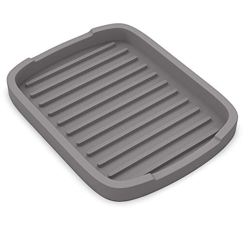 ZAPPOWARE Silicone Sponge Holder - Soap Tray - Soap Dish - 5.9" X 4.33", 1-Pack, Gray - color: Gray