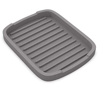 ZAPPOWARE Silicone Sponge Holder - Soap Tray - Soap Dish - 5.9" X 4.33", 1-Pack, Gray - color: Gray