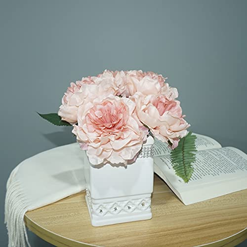 Bathroom Accessories Set 4 Pcs-Ceramic Gift Set Soap Dispenser Pump & Toothbrush Holder & Tumbler Cup & Soap Dish - Bathroom Home Decor Clearance, Countertop Vanity Organize (15 Ounce) - size: 15 Ounce White
