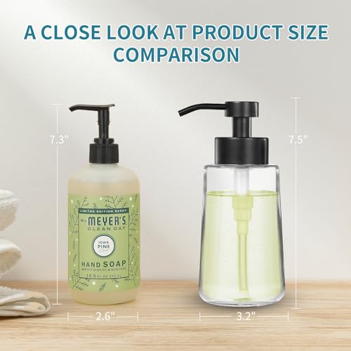 Glass Soap Dispenser 16oz Liquid Hand Soap Dispenser Matte Black | Large Capacity, Liquid Soap Pump(No foaming), with Rust Proof Pump Waterproof Labels, Hand Soap for Bathroom, Kitchen, 2 Sets - color: Matte Black