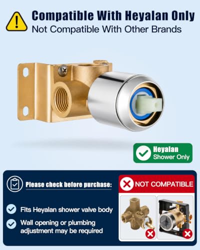 Heyalan 10 Inch Square Rain Shower Faucet Set with Valve, Polished Chrome | Female-thread 1/2-inch NPT connections, SUS304 shower head, brass rough-in valve, single-handle control Shower Set - color: Chrome, size: 10 Inch Square Shower Head