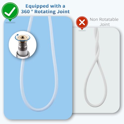 TRIPHIL Kink-Free Extra Long Flexible Shower Head Hose Replacement, Premium Anti-Explosion Matte White RV Shower Hose with Brass Insert and Nut - color: Matte White, size: 118 Inch
