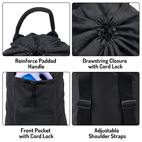Seiritex Laundry Backpack Bag, Dirty Clothes Travel Laundry Bag with Shoulder Straps for College Dorm (Black) - color: Black