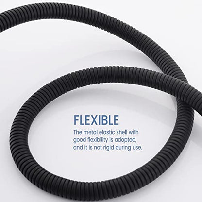 All Metal Shower Hose For Handheld Shower Heads, Black Extra Long 71 Inch Stainless Steel, Universal Replacement Part For Hand Held Showerhead Hoses