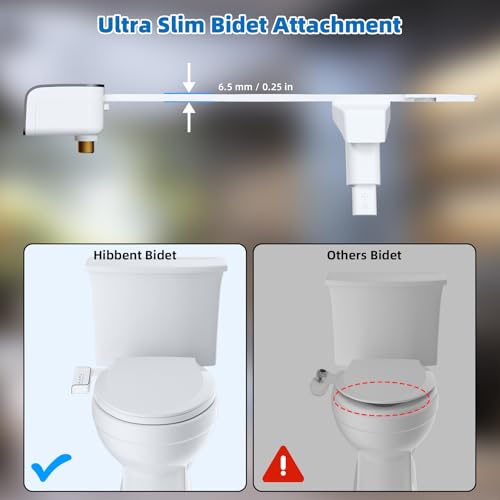Hibbent 2 Pack Bidet Attachment for Toilet, Non-Electric Dual Nozzle for Frontal & Rear Wash, Adjustable Water Pressure Control, Fresh Water Bidet Toilet Seat, Self Cleaning Water Sprayer, Black - color: Black